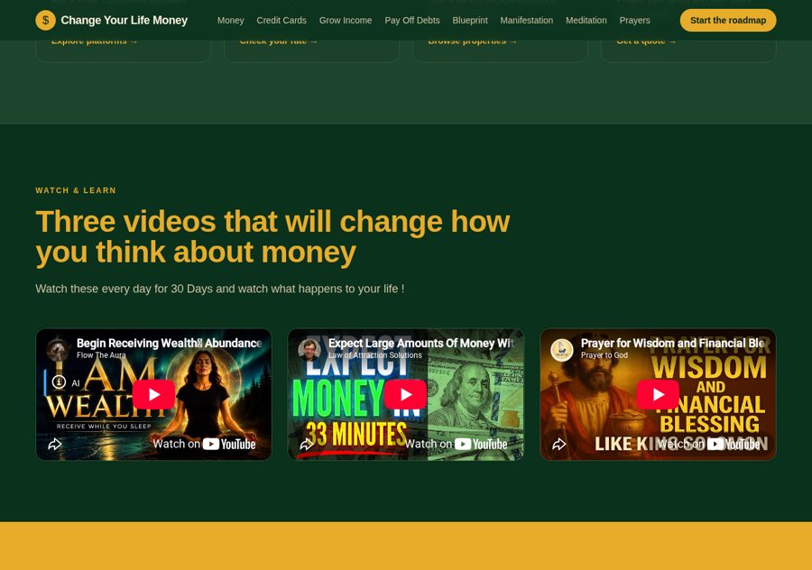 Screen section 9 of the www.changeyourlife.money personal finance and debt-free money site designed and built by Creative Web Design and Development